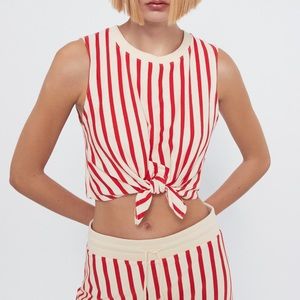 Zara Red Striped Tank Top